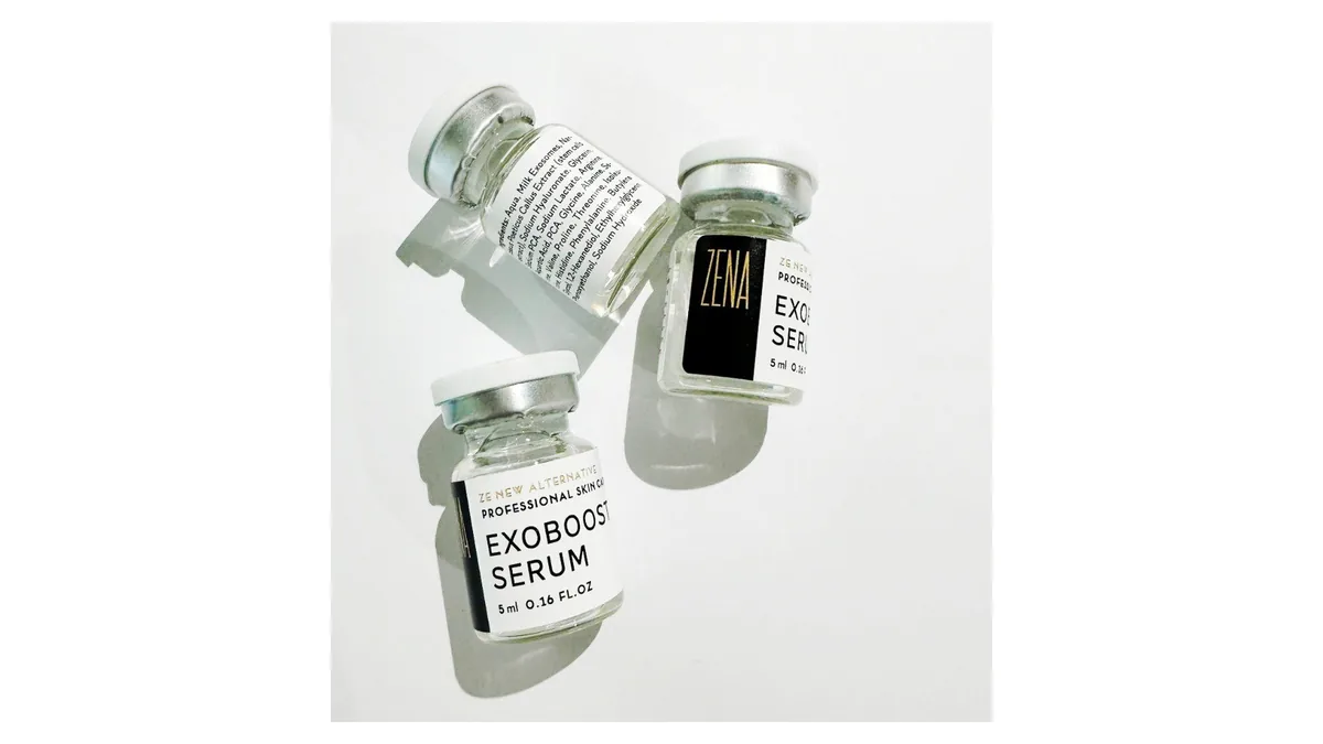 Professional exosome skincare serum and laboratory research